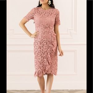 Rachel Parcell Pink Ruffle Front Lace Dress Sz XXL